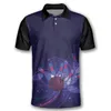 Polos męski 3D HARAJUKU Bowling Graphic T-shirts Fashion Lapel Polo T Shirt For Men Business Busual Button Bluzka Lato Latowe krótkie rękaw 230720