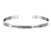 10 stks veel Lasergravure Positieve ID Inspirerend Citaat Rvs Armbanden Collectie Aangepaste Manchet Mantra Armband SL-05226M