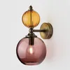 Lampade da parete Americano Minimalista Moderno Soggiorno Camera da letto Lampada da comodino Creativo Corridoio in vetro colorato Decorativo