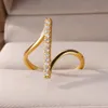 Edelstahl Zirkon Ringe für Frauen Einfache Zirkonia Open Finger Ring Mode Koreanische Hochzeit Schmuck Geschenk kostenloser versand