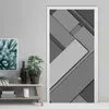 Stickers muraux autocollant de porte PVC moderne motif géométrique décoration 3D papier peint maison peler et coller 230720