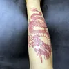 Adesivos temporários de tatuagem de dragão chinês vermelho para homens e mulheres Arte corporal de braço à prova d'água Tatuagens falsas legais Decalques para festas Tatuagens