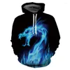 Heren Hoodies Kleur Vlam Casual Mode Essentie Hoodie 3d Mannen En Vrouwen Feest Wandelen Sweatshirt Dragen Losse Herfst Winter Straat Outdoor