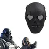 2016 Exército Mesh Full Face Mask Skull Skeleton Airsoft Paintball BB Gun Game Protect Safety Mask289E