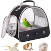 Птичьи клетки Портативные прозрачные попугайные транспортировки клетки дышащая туристическая сумка для доступа к домашним животным.