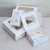 Emballage cadeau 10pcs papier kraft boîte d'emballage de cupcake avec fenêtre en carton gâteau muffin biscuits boîte de bonbons fête de mariage faveurs d'anniversaire 4 tailles 230720