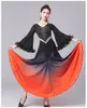 Scen Wear Waltz Ballroom Competition Dress Standard Mordern Dance Performance Costumes Women Evening Gown Gradient Rhinestones