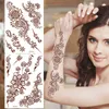 Autocollant au henné tatouages pour main tatouages temporaires étanches pour femmes faux tatouage Art corporel fleur Mehndi Hena Tatoo