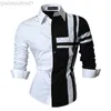 Men's Casual Shirts Jeansian Men's Dress Shirts Casual Stylish Long Sleeve Designer Button Down 8397 WineRed L230721