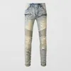 Hommes Jeans Street Fashion Hommes Rétro Élastique Slim Fit Broderie Déchiré Épissé Designer Hip Hop Marque Biker Pantalon Hombre