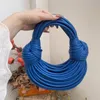 Evening Bags 2023 Handbags For Women In Gold Luxury Designer Brand Handwoven Noodle Rope Knotted Pulled Hobo Silver Clutch