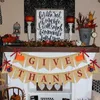 Banner Flags Friendsgiving Burlap عيد الشكر ديكور دخن Banner Banner Panner Country Giving Turkey Pumpkin 230721