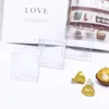 Present Wrap 100 Pieces/Lot Clear Square PVC Birthday Present Box Wedding Favor Holder Transparent Chocolate Candy Boxes 5x5x5cm 230720