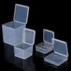 Kleine quadratische durchsichtige Kunststoff-Aufbewahrungsbox, transparente Schmuck-Aufbewahrungsboxen, kreative Perlen, Kunsthandwerk, Behälter, 200 g