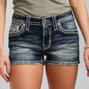 Шорты женщин Houzhou Jorts Y2K Women Summer Vintage 90 -х годов с бриллиантами с низкой талией.