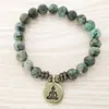 SN1109 Pulsera de hombre de turquesa africana natural Ohm Lotus Buddha Charm Bracelet Joyería de alta calidad Whole 221n