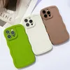 Wave edge phone case suitable for 14 Promax 13 solid color lace 11 soft case frosted protective case