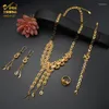 Naszyjnik Ustaw luksusowy Dubaj Gold Kolor Wedding Jewelry Copper African Nigerian Bransoletę Karki Etiopska biżuteria