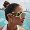 نظارة شمسية 2023 Y2K Sports Steampunk Women Men Piece Goggle Sun Glasses for Eyergle Eyewear UV400