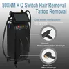 808nm Diodo Lazer Máquina de remoção de cabelo 2 em 1 e YAG Remova Tattoo Freckle Acne Pigmment Laser Black Doll Treatment Equipment