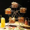 Teller Metall Riesenrad Cupcake Gourmet Drehständer Vintage Rahmen Display Dekorationen Snack Rack Geburtstag Hochzeit Party