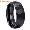 iTungsten 6mm 8mm Men Women Black Hammered Tungsten Carbide Ring Noivado Wedding Band Trendy Jóias Cúpula Comfort Fit