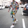 Men's Tracksuits Summer Fashion Men Suit Tshirt Shorts 2 Piece Sets Tracksuit Oversized Clothes Trend Retro Streetwear Smiling 3D Printed 230720