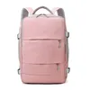 School Bags Pink Women Travel Backpack Water Repellent AntiTheft Stylish Casual Daypack Bag with Luggage Strap USB Charging Port 230817