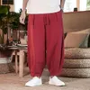 Męskie spodnie Męskie spodnie bawełniane i lniane samce letnie kolory stałe spodnie męskie spodnie luźne fitness worka uliczna plus m-5xl 230720