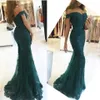 Robe femme omuz uzun elbise denizkızı akşam elbisesi dantel robe de soiree longue resmi elbise abiye gece elbisi green266s