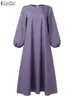 Ethnische Kleidung Tukey Abaya Muslim Mode Langes Kleid Islamische Kleidung ZANZEA Frauen Langarm Maxi Sommerkleid Kaftan Ramadan Robe Hijab Vestido 230721