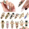 Pierścienie zespołowe biżuteria Bowknot paznokcie pierścień paznokci urok Crown Flower Crystal Finger For Women Lady Rhinestone Pieczenie Pozytowe Prezent DHT0P
