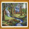 De hut in het bos home decor schilderij Handgemaakte Kruissteek Borduren Handwerken sets geteld print op canvas DMC 14CT 112921