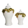 Storage Bottles Porcelain Jar Traditional Flower Vase For Tabletop Bedroom Entryway