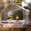 Décorations de jardin Fenêtre Mangeoire à oiseaux Plateau coulissant rechargeable Extérieur Météo Pluie Écureuil Résistant à l'eau de vidange Transparent Transparent 230721