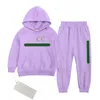 Autunno Inverno 2-13 anni Abbigliamento per bambini Felpa con cappuccio Set BABY ragazzi ragazze cotone Indumento per bambini Stampa di design di alta qualità Pantaloni maglione per sport all'aria aperta 2 PC Set