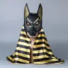 Egyptisk anubis cosplay ansiktsmask varghuvud jackal djur maskerad props fest halloween fancy klänning boll