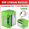 48V 1000W 2000W 3000W Scooter Moto batteria elettrica per bici