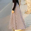 Spódnice Plaid Long Spirt Bohemian Sexy High talia Maxi sukienka swobodna elastyczna damska szata spódnicy 230720