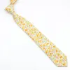 Bow Ties Men's Cotton Floral Tie Skinny Casual Slips för bröllopsfestdräkt slipsar rosa blå gul blommor tryck Cravat gåva