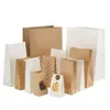 2000 bitar av japansk Kraft Paper Oil-Proof Food Bag Square Bottom engångsuttag förvaringsförpackningspåsar Brödstorlek 90 55 180223Q