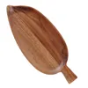 Plates Large Wooden Plate Serving Tray Fruit Dessert Snack Dish Leaf Design Breakfast Coffee Tea Kitchen Dishes Tableware