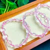 Braccialetto di quarzo rosa naturale Bracciale a cuore Cristallo rosa Reiki Guarigione Pietra preziosa di alta qualità Regalo di gioielli di moda 1 pz 10mm