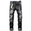 famoso marchio europeo dsq BIKER JEANS Uomo slim jeans pantaloni mens denim pantaloni cerniera buco nero Pantaloni matita per uomo 210723319n