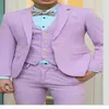 Lavender жених смокинга Notch Lape Men Men Wedding Tuxedos отличные мужчины бизнес -ужин выпускной пиджак 3 штучные брюки.