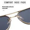 Gafas de sol 2023 gafas de moda de lujo hombres Retro mujeres sin montura tendencia tonos Vintage Lunette De Soleil Homme Lentes