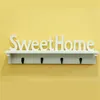 1Pc Sweet Home Words 4 Hooks Shelves Hat Key Holders Storage Shelf Hanging Hooks Wall Mounted Rack Home Storage Holder Y200429344y