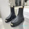 Ankle Boots Martin Brands Shoes Factory Footwearブラックエラスティックチャンキーバイカーレザー