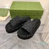 Designer -Kvinnor's Flat Sandals tofflor Fashion Letter Ladies Shoes Platform Sliders Metal Buckle Luxury Outdoor Jelly Flip Flops Storlek 35- 42