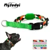 Dog Choker Collar Soft Nylon Training Slip Dog Collar Plaid Martingale Strong Slip Choke Chains Reflective For Small Large Dogs254Z